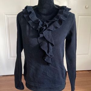Hanna Anderson Black Sweater with Ruffle Detail